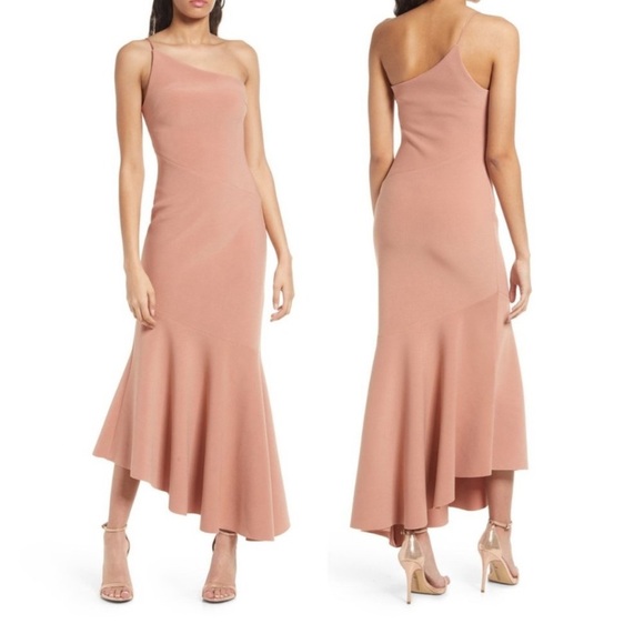 NEW SIGNIFICANT OTHER Tori One-Shoulder Asymmetric Ruffle Gown Size 2 - Picture 3 of 7